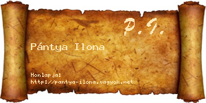 Pántya Ilona névjegykártya